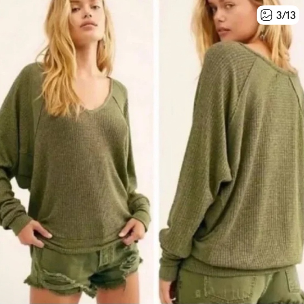 Free People Olive Green Women's Sweater